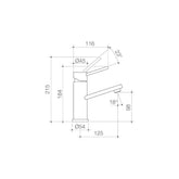 Dorf Villa Basin Mixer Gun Metal Grey